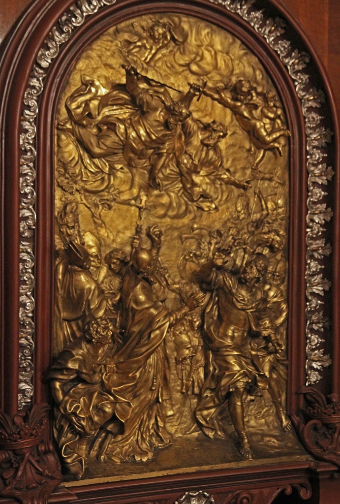 Gilded Relief of Pope Leo the Great Meeting Attila the Hun